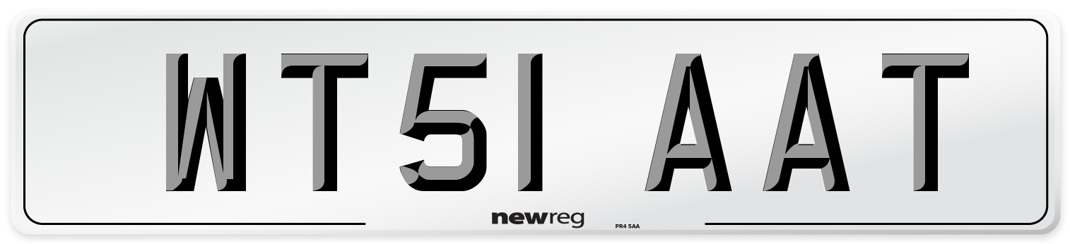 WT51 AAT Number Plate from New Reg
